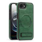 For iPhone 16e Multi-function Holder MagSafe PU Phone Case(Green) - 1