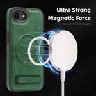 For iPhone 16e Multi-function Holder MagSafe PU Phone Case(Green) - 2