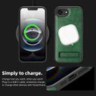 For iPhone 16e Multi-function Holder MagSafe PU Phone Case(Green) - 3