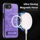 For iPhone 16e Multi-function Holder MagSafe PU Phone Case(Light Purple) - 2