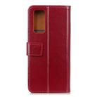 For Samsung Galaxy Note20 3-Color Pearl Texture Magnetic Buckle Horizontal Flip PU Leather Case with Card Slots & Wallet & Holder(Wine Red) - 3