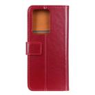 For Samsung Galaxy Note20 Ultra 3-Color Pearl Texture Magnetic Buckle Horizontal Flip PU Leather Case with Card Slots & Wallet & Holder(Wine Red) - 3