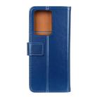 For Samsung Galaxy S20 Ultra 3-Color Pearl Texture Magnetic Buckle Horizontal Flip PU Leather Case with Card Slots & Wallet & Holder(Blue) - 2