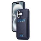 For iPhone 16 BETOPNICE Vertical Flip Detachable MagSafe Wallet Phone Case(Blue) - 1
