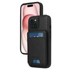 For iPhone 15 BETOPNICE Vertical Flip Detachable MagSafe Wallet Phone Case(Black) - 1