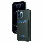 For iPhone 12 Pro Max BETOPNICE Vertical Flip Detachable MagSafe Wallet Phone Case(Green) - 1