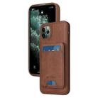 For iPhone 11 Pro Max BETOPNICE Vertical Flip Detachable MagSafe Wallet Phone Case(Brown) - 1