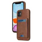 For iPhone 11 BETOPNICE Vertical Flip Detachable MagSafe Wallet Phone Case(Brown) - 1