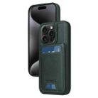 For iPhone 15 Pro BETOPNICE Vertical Flip Detachable MagSafe Wallet Phone Case(Green) - 1