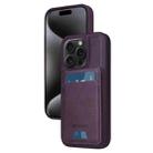 For iPhone 15 Pro BETOPNICE Vertical Flip Detachable MagSafe Wallet Phone Case(Purple) - 1
