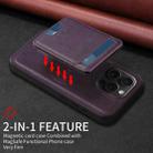 For iPhone 15 Pro BETOPNICE Vertical Flip Detachable MagSafe Wallet Phone Case(Purple) - 3