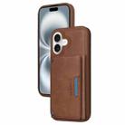 For iPhone 16 BETOPNICE Horizontal Flip Detachable MagSafe Wallet Phone Case(Brown) - 1
