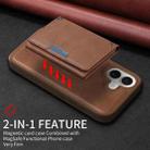 For iPhone 16 BETOPNICE Horizontal Flip Detachable MagSafe Wallet Phone Case(Brown) - 3