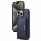 For iPhone 15 Pro Max BETOPNICE Horizontal Flip Detachable MagSafe Wallet Phone Case(Blue) - 1