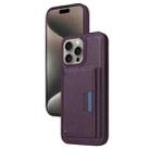 For iPhone 15 Pro Max BETOPNICE Horizontal Flip Detachable MagSafe Wallet Phone Case(Purple) - 1