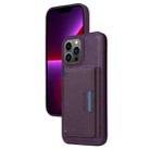 For iPhone 13 Pro Max BETOPNICE Horizontal Flip Detachable MagSafe Wallet Phone Case(Purple) - 1