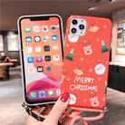 For iPhone 11 Christmas Cartoon Frosted Soft Protective Case with Rope(Red Little Elk) - 2