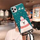 For iPhone 11 Christmas Cartoon Frosted Soft Protective Case with Rope(Green Bear) - 2