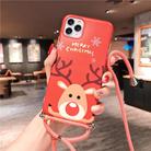 For iPhone 11 Pro Christmas Cartoon Frosted Soft Protective Case with Rope(Red Big Elk) - 2