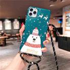 For iPhone 11 Pro Christmas Cartoon Frosted Soft Protective Case with Rope(Green Bear) - 1