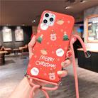 For iPhone 11 Pro Max Christmas Cartoon Frosted Soft Protective Case with Rope(Red Little Elk) - 1