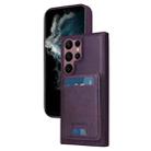 For Samsung Galaxy S22 Ultra 5G BETOPNICE Vertical Flip Detachable MagSafe Wallet Phone Case(Purple) - 1