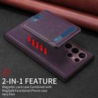 For Samsung Galaxy S22 Ultra 5G BETOPNICE Vertical Flip Detachable MagSafe Wallet Phone Case(Purple) - 3