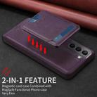 For Samsung Galaxy S21 5G BETOPNICE Vertical Flip Detachable MagSafe Wallet Phone Case(Purple) - 3