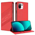 For Xiaomi Mi 11 Lite / 5G NE Embossed Multi-functional Wallet Retro Leather Phone Case(Red) - 1