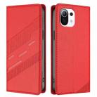 For Xiaomi Mi 11 Lite / 5G NE Embossed Multi-functional Wallet Retro Leather Phone Case(Red) - 2