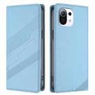 For Xiaomi Mi 11 Lite / 5G NE Embossed Multi-functional Wallet Retro Leather Phone Case(Light Blue) - 2