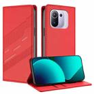 For Xiaomi Mi 11 Pro Embossed Multi-functional Wallet Retro Leather Phone Case(Red) - 1