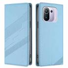For Xiaomi Mi 11 Pro Embossed Multi-functional Wallet Retro Leather Phone Case(Light Blue) - 2