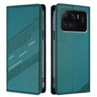 For Xiaomi Mi 11 Ultra Embossed Multi-functional Wallet Retro Leather Phone Case(Dark Green) - 2