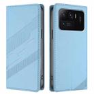 For Xiaomi Mi 11 Ultra Embossed Multi-functional Wallet Retro Leather Phone Case(Light Blue) - 2