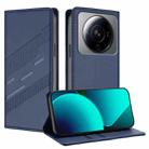 For Xiaomi 12S Ultra Embossed Multi-functional Wallet Retro Leather Phone Case(Dark Blue) - 1