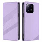 For Xiaomi 13 5G Embossed Multi-functional Wallet Retro Leather Phone Case(Light Purple) - 2