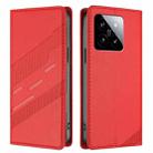 For Xiaomi 14 5G Global Embossed Multi-functional Wallet Retro Leather Phone Case(Red) - 2