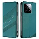 For Xiaomi 14 5G Global Embossed Multi-functional Wallet Retro Leather Phone Case(Dark Green) - 2