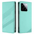 For Xiaomi 14 5G Global Embossed Multi-functional Wallet Retro Leather Phone Case(Mint Green) - 2