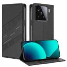 For Xiaomi 15 Embossed Multi-functional Wallet Retro Leather Phone Case(Black) - 1