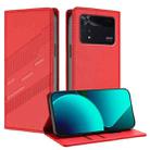 For Xiaomi Poco M4 Pro 4G Embossed Multi-functional Wallet Retro Leather Phone Case(Red) - 1