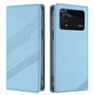 For Xiaomi Poco M4 Pro 4G Embossed Multi-functional Wallet Retro Leather Phone Case(Light Blue) - 2