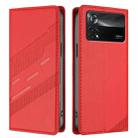 For Xiaomi Poco X4 Pro 5G Embossed Multi-functional Wallet Retro Leather Phone Case(Red) - 2