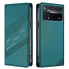 For Xiaomi Poco X4 Pro 5G Embossed Multi-functional Wallet Retro Leather Phone Case(Dark Green) - 2