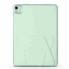 For iPad 2025 / 2022 Folding Magnetic Holder Acrylic Leather Back Tablet Case(Light Green) - 2