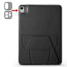 For iPad Air 11 2024 / 2025 Folding Magnetic Holder Acrylic Leather Back Tablet Case(Black) - 2