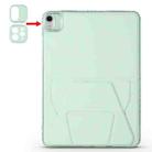 For iPad Air 11 2024 / 2025 Folding Magnetic Holder Acrylic Leather Back Tablet Case(Light Green) - 2