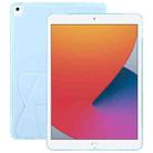 For iPad 10.2 2021 / 2020 / 10.5 Folding Magnetic Holder Acrylic Leather Back Tablet Case(Sky Blue) - 1