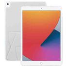 For iPad 10.2 2021 / 2020 / 10.5 Folding Magnetic Holder Acrylic Leather Back Tablet Case(Grey) - 1